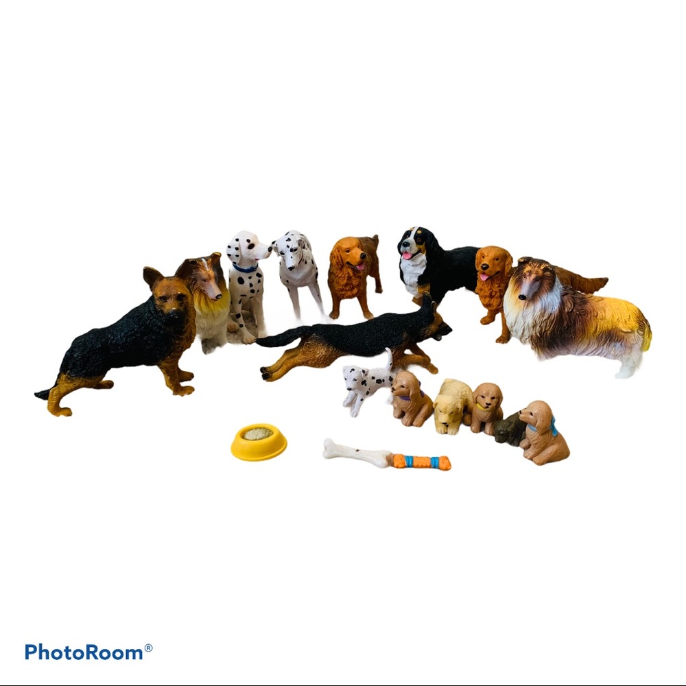 Large Lot Plastic Dogs & Puppies Montessori Toys